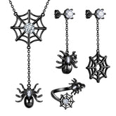 Halloween Spider Necklace Earrings Ring Jewelry Set Cosplay Party Gifts - Jewelry Set - Aurora Tears